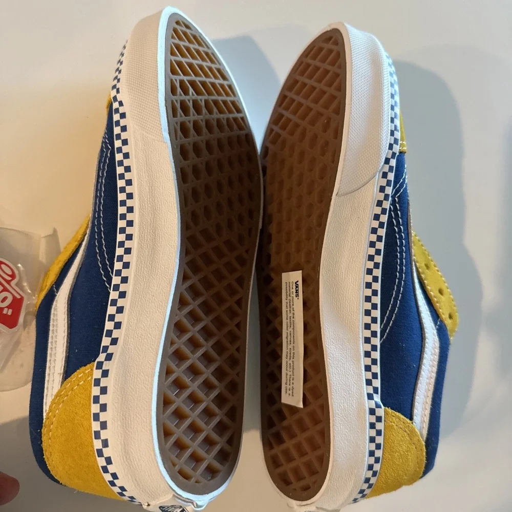Vans off the wall Kids shoes Sneakers size 3.0 Blue Yellow White 721356‎